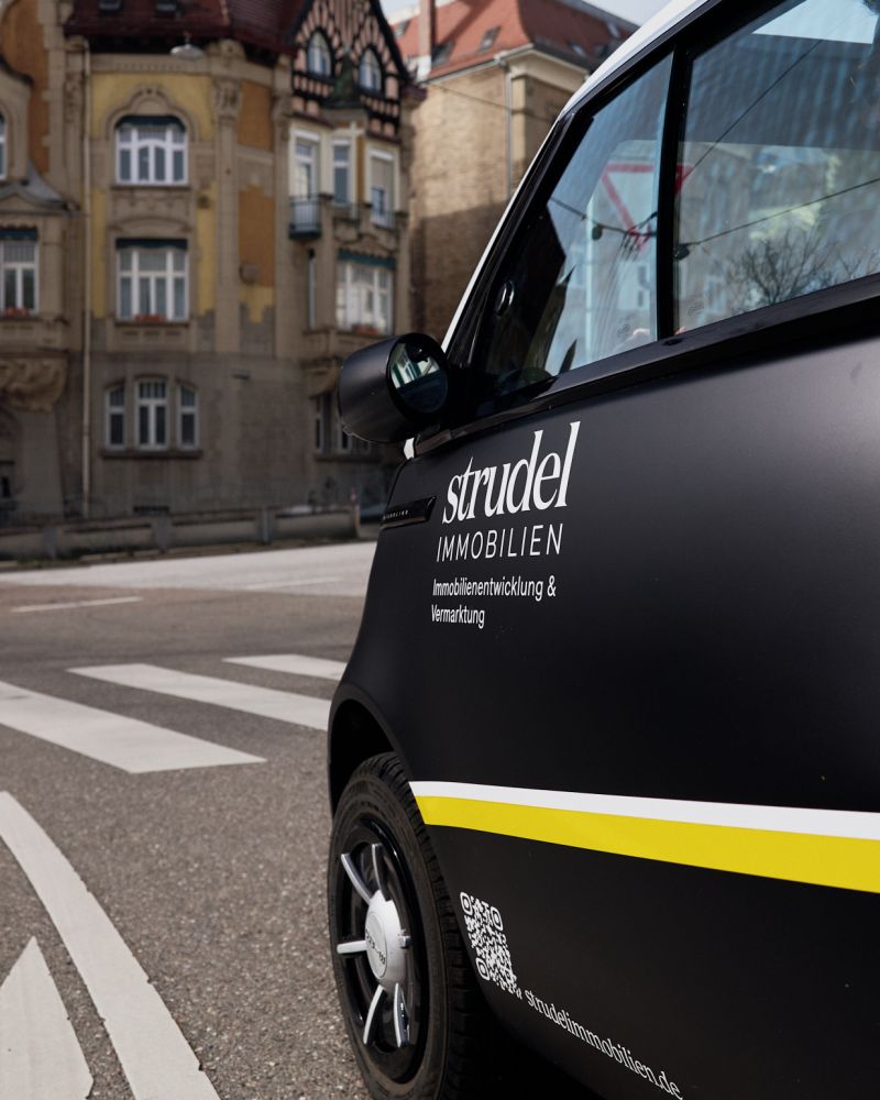 Das Strudel-Fahrzeug in der Stadt